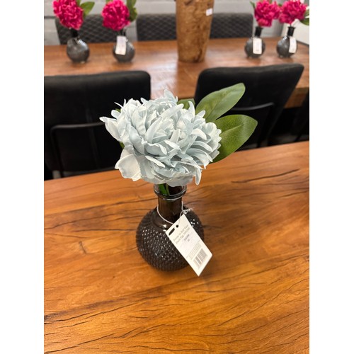 3010A - An artificial duck egg blue Peony in a ball vase, H 23cms (58928001)   #