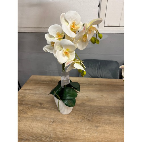 3022 - A tall two stemmed artificial Orchid, H 55cms (54864110)   #