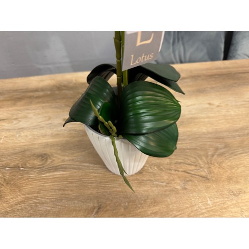 3022 - A tall two stemmed artificial Orchid, H 55cms (54864110)   #