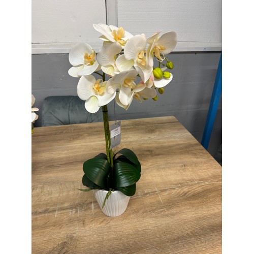 3023 - A tall two stemmed artificial Orchid, H 55cms (54864110)   #