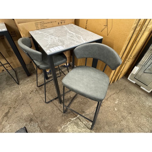 3087 - A Milano square bar table with two Milano bar stools