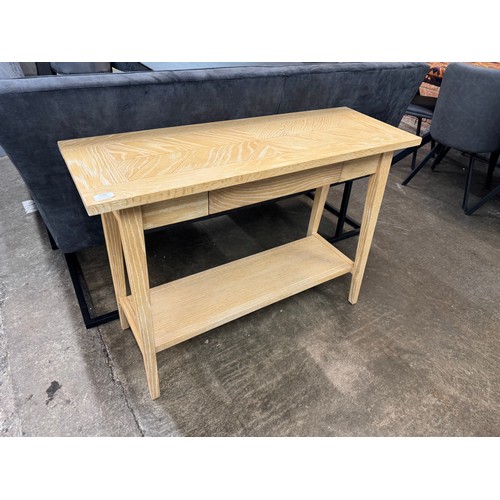 3184 - A light oak single draw console table