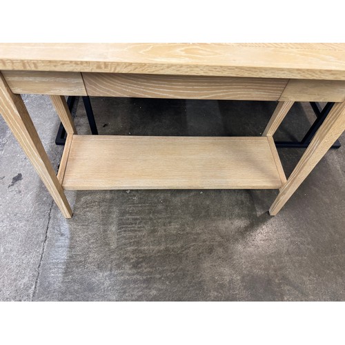 3184 - A light oak single draw console table