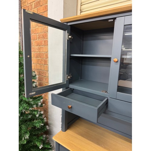 3237 - A Portland blue large sideboard with dresser top