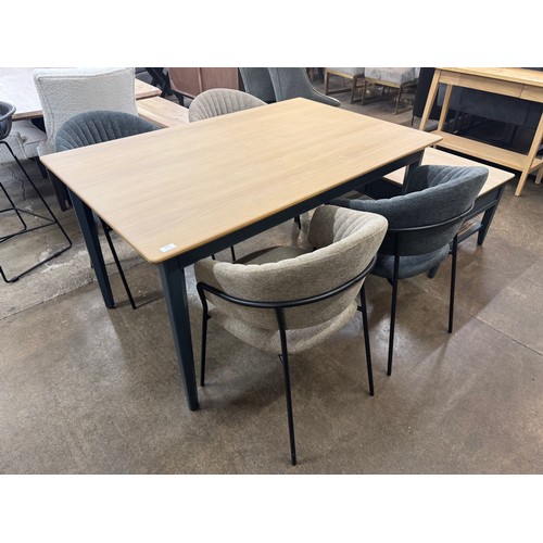 3236 - A Portland blue 140cm dining table with a set of 4 chairs