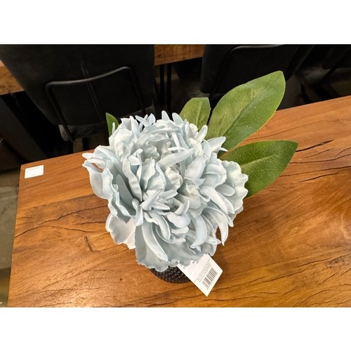 3010A - An artificial duck egg blue Peony in a ball vase, H 23cms (58928001)   #