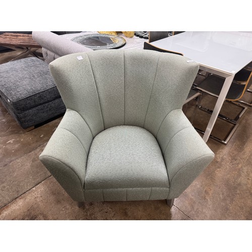 3169 - Mint upholstered fluted chair