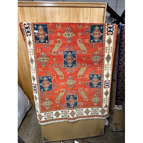 3151 - 180  x 120 thick wool pile hand woven Persian village rug, rust grand/burnt orange grand