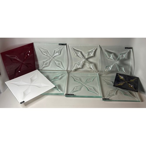 9071 - Assorted studio stained and clear glass sample panels