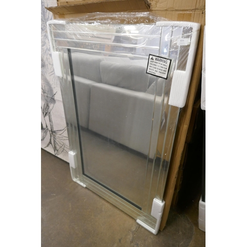 3288 - A bevelled frame mirror, 120cm x 80cm