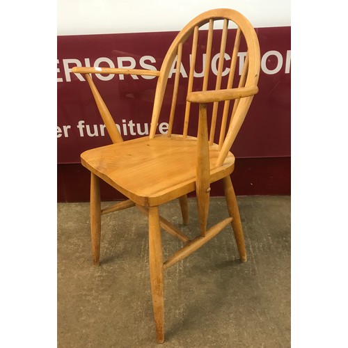 35 - A set of six Ercol Blonde elm and beech Windsor chairs