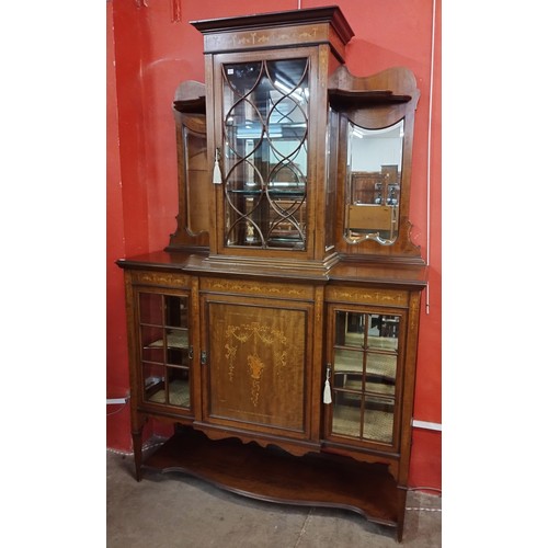 66 - An Edward VII Sheraton Revival marquetry inlaid mahogany side cabinet