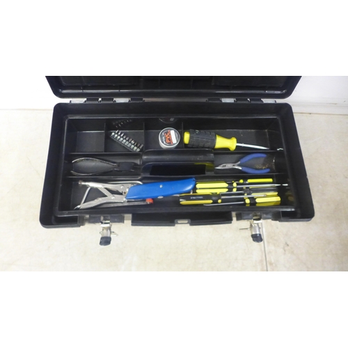 5025 - 5 boxes of various tools including saw, bow saws, safety knife, adjustable wrench, hammer, wire brus... 