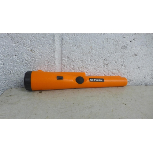 5055 - A portable 240V soldering iron with a quantity of solder, a GP-Pointers metal detector and a pair of... 