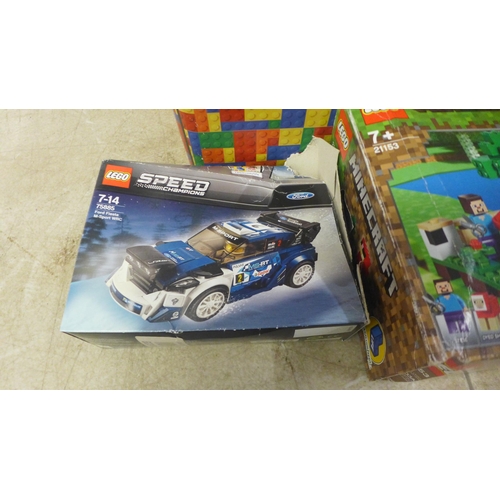 5072 - A quantity of LEGO including boxes for LEGO Minecraft and LEGO Speed Champions