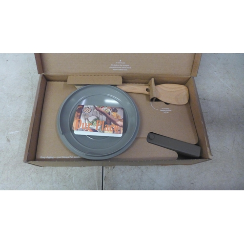 5075 - An Our Place Mini Always pan with lid and wooden spatula in dark taupe