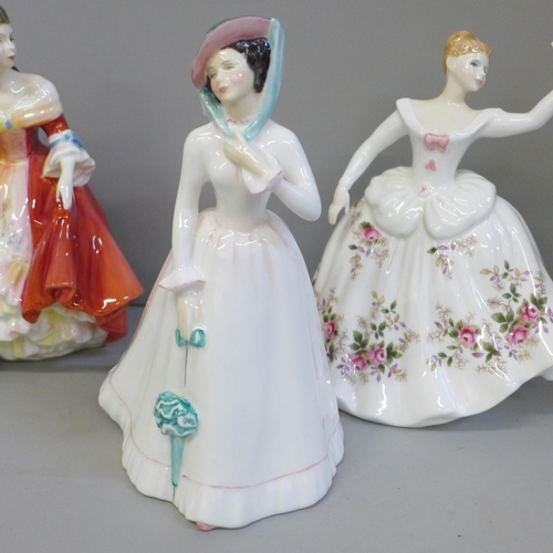 2002 - Three Royal Doulton figures and a Royal Worcester figure