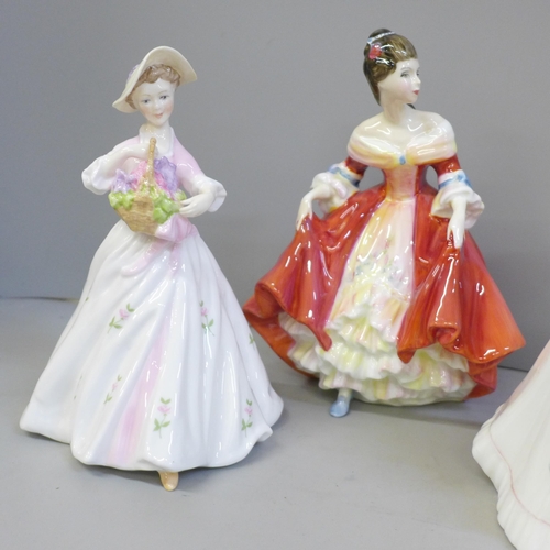 2002 - Three Royal Doulton figures and a Royal Worcester figure