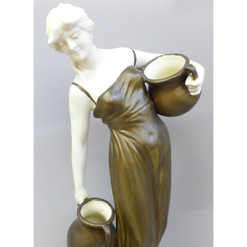 2008 - An Austrian Art Nouveau porcelain centrepiece, The Water Carrier, designed by Theodore Schoop for Be... 