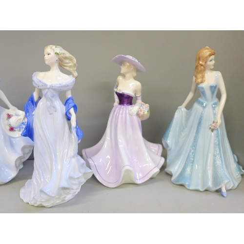 2009 - A collection of six Coalport figures including a special edition figure, Clementine Debut in Paris w... 