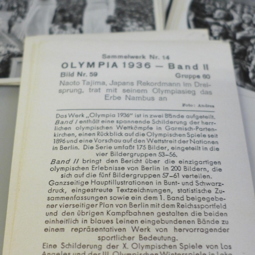 2019 - Germany 1936 Olympics cigarette cards; 250+ different black and white or colour cards issued for the... 