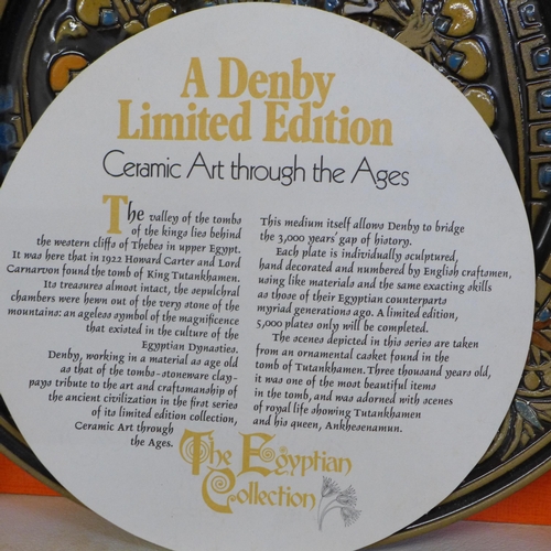 2047 - A pair of Denby Limited Edition Through The Ages plates - The Egyptian Collection, boxed