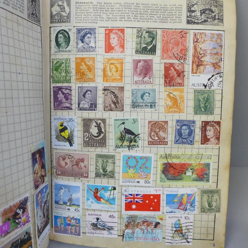 2056 - A collection of stamp albums containing worldwide stamps, commemorative crowns and a Days Gone model... 