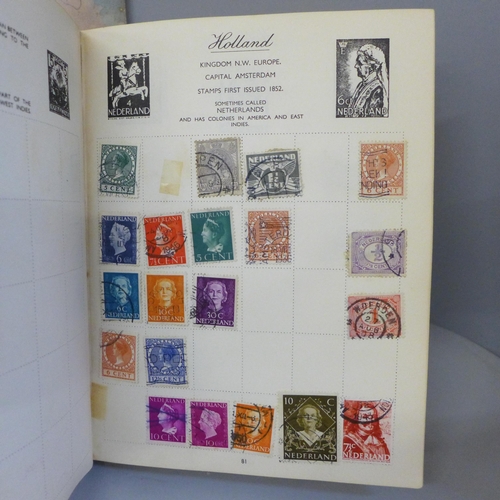 2056 - A collection of stamp albums containing worldwide stamps, commemorative crowns and a Days Gone model... 