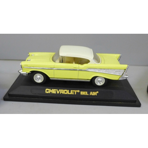 2057 - A collection of Corgi die-cast vehicles including two James Bond 007 cars and a Chevrolet, four heli... 