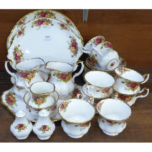 2066 - A collection of Royal Albert Old Country Roses tableware including tea plates, cups, saucers, bread ... 