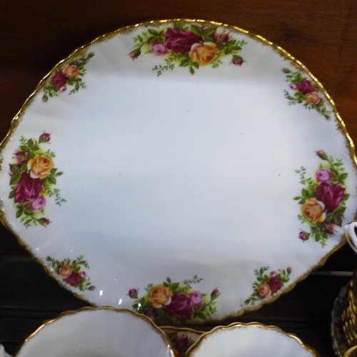 2066 - A collection of Royal Albert Old Country Roses tableware including tea plates, cups, saucers, bread ... 