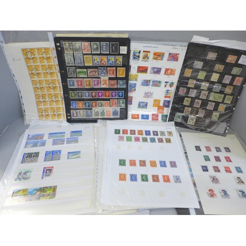 2068 - Stamps; stamps on sheets, catalogue value of over £2,500