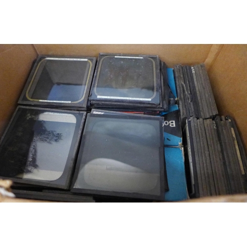 2087 - A box of glass lantern slides, various subjects including scenes from the Holy Bible 'Life of Jesus'... 