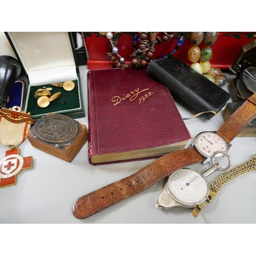 2090 - A collection of costume jewellery, wristwatches, etc., including Oris and Rotary