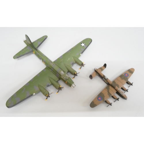 2099 - A collection of boxed die-cast military aircraft with extra presentation stands and two Lancaster Bo... 