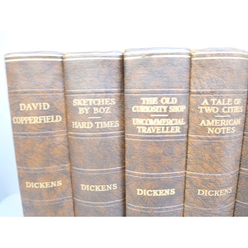 2124 - A collection of Charles Dickens books including Great Expectations and David Copperfield, hand writt... 