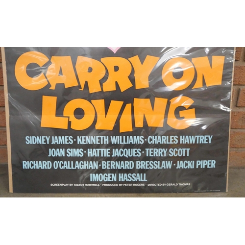 2159 - A Rank Organisation quad cinema poster, Carry on Loving, original