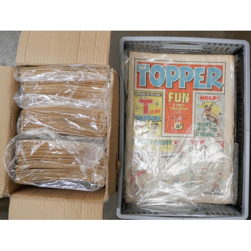 2160 - Two boxes of Topper comics, 1980s and Beezer comics, 1970s and 1980s