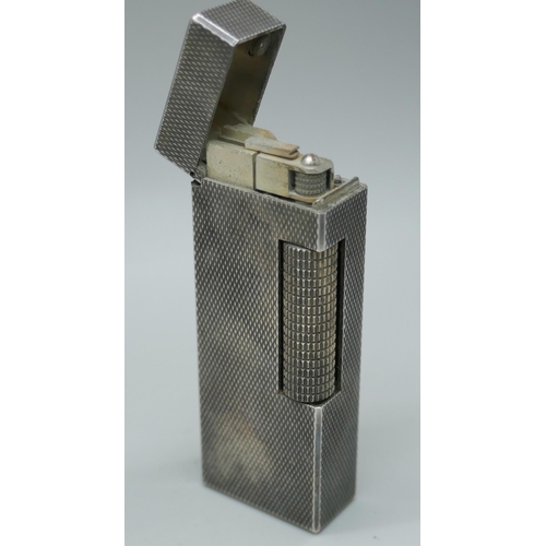 2198 - A Dunhill silver plated roller gas lighter