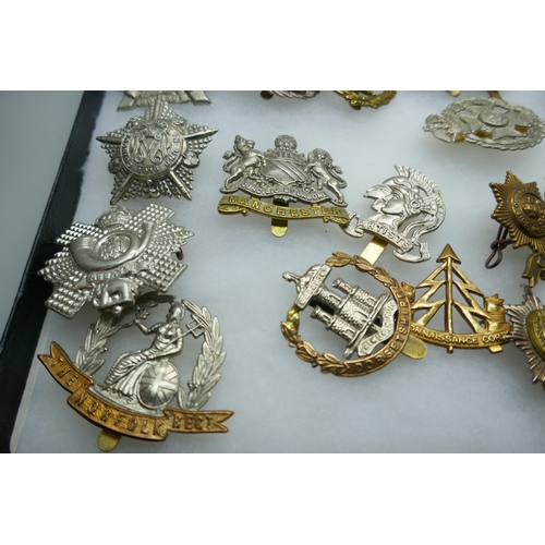 2219 - A collection of military regimental cap badges