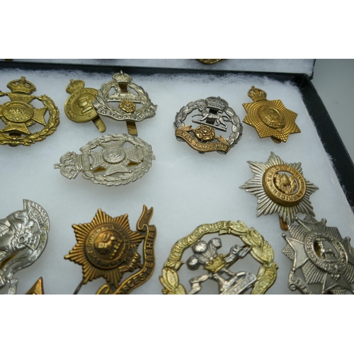 2219 - A collection of military regimental cap badges