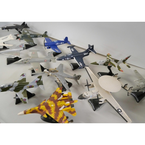 2235 - A collection of Corgi and other die-cast military aircraft with presentation stands, some a/f