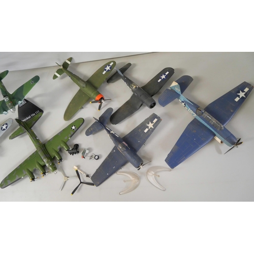 2235 - A collection of Corgi and other die-cast military aircraft with presentation stands, some a/f