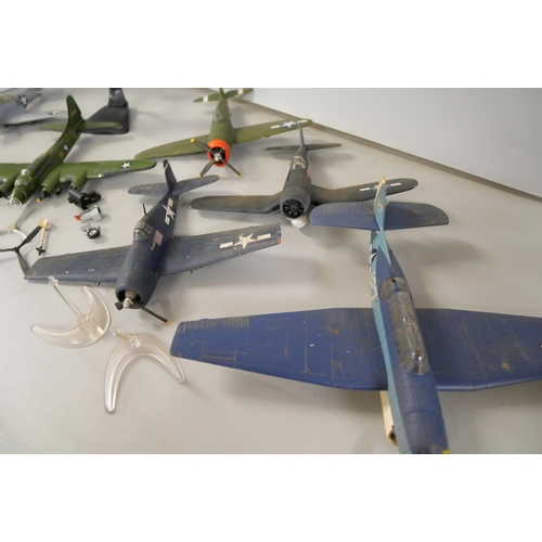 2235 - A collection of Corgi and other die-cast military aircraft with presentation stands, some a/f