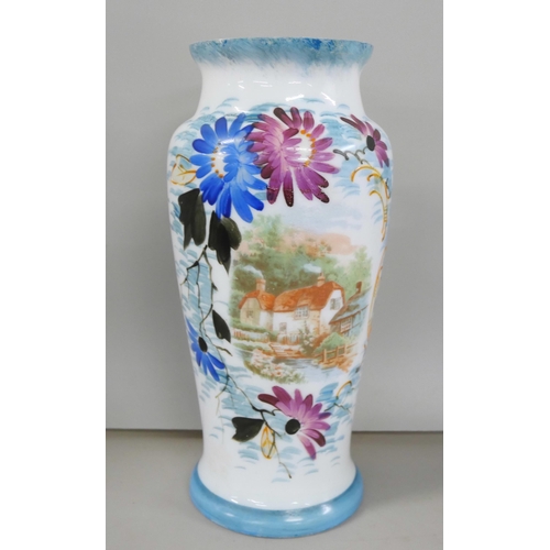 2240 - A tall Spode Italian vase, an Adams Tunstall large jasperware planter and opaque glass vase with a h... 