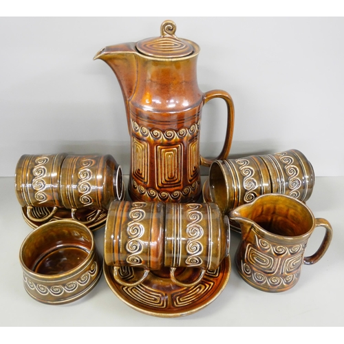 2276 - A Sylvac 1970s Totem coffee set, a modern Biba tea pot and four mugs **PLEASE NOTE THIS LOT IS NOT E... 