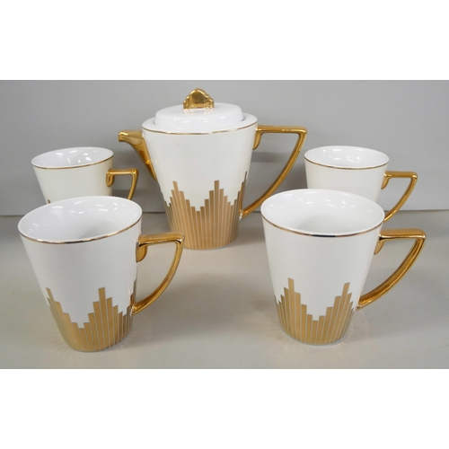 2276 - A Sylvac 1970s Totem coffee set, a modern Biba tea pot and four mugs **PLEASE NOTE THIS LOT IS NOT E... 