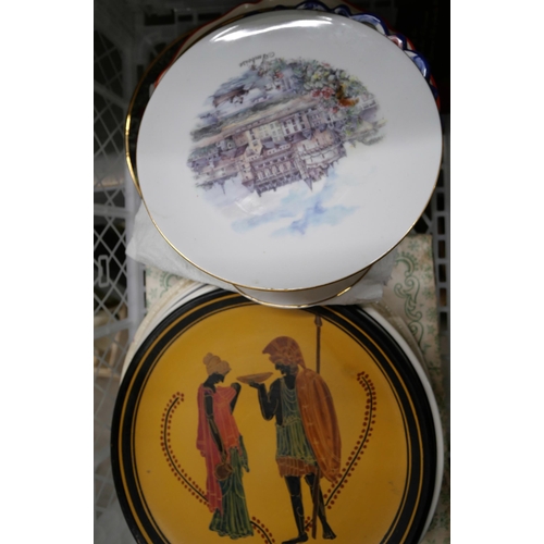 2278 - A large collection of plates, including Wedgwood, some Christmas themed, serving set, forks and spoo... 