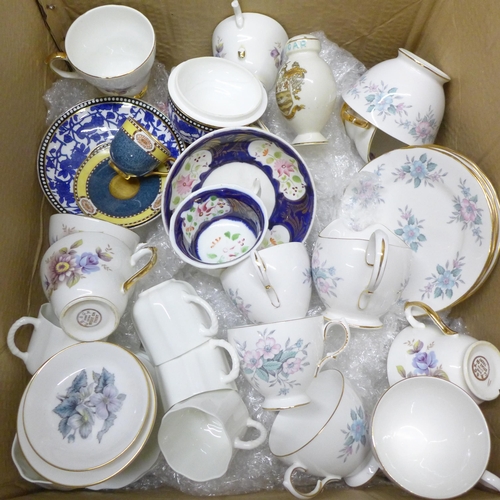 2289 - Colclough and Royal Crown Derby part tea sets, and a Goss crested sugar sifter **PLEASE NOTE THIS LO... 