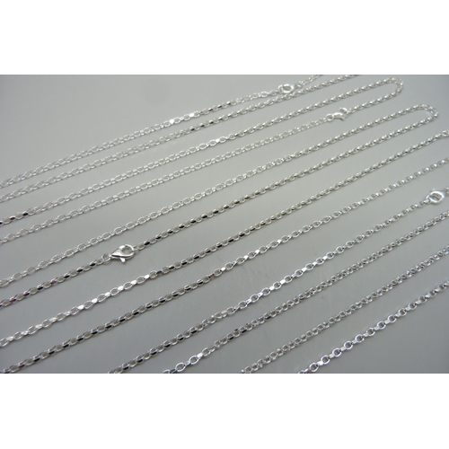 7143 - Six sterling silver 925 box belcher chains, 27g